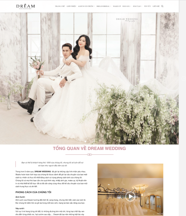 Mẫu website studio chụp ảnh cưới